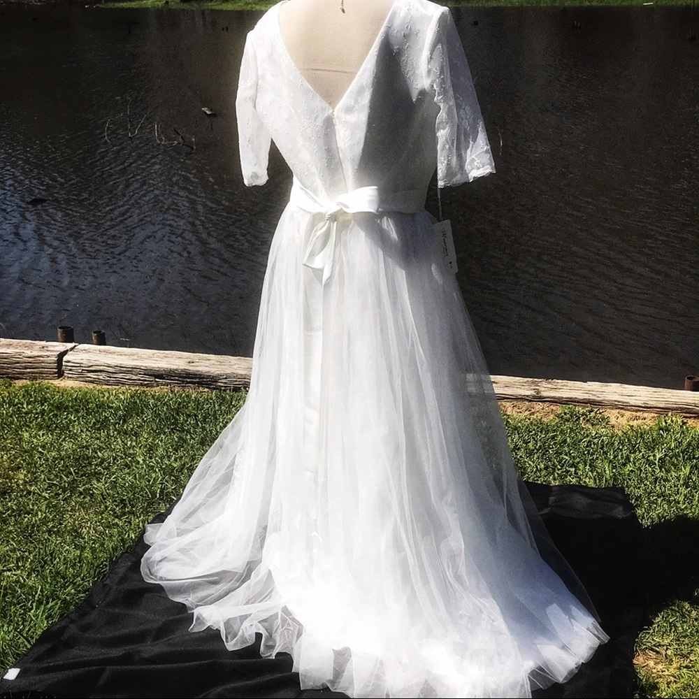 NWT Bohemian A Line Wedding Dress - Picture 7 of 8